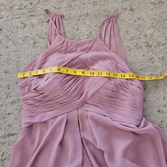 Azazie Womens Vintage Mauve Ginger Halter Pleated Formal Bridesmaid Prom Dress10 - Picture 14 of 15